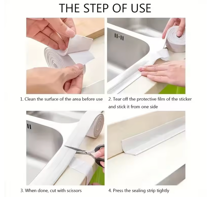 2XPVC Waterproof Sealing Tape Bathroom Toilet Caulk Tapes
