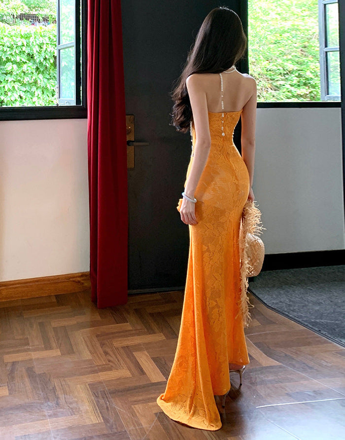 3D Floral Strapless Maxi Dress - Fashionnsio