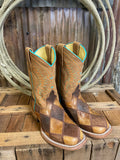 Horse Power Crazy Train Patchwork Western Boot