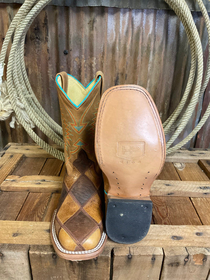 Horse Power Crazy Train Patchwork Western Boot