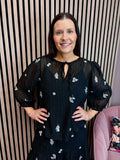 Alfra 3/4 Sleeve Top (Black/Sandshell)