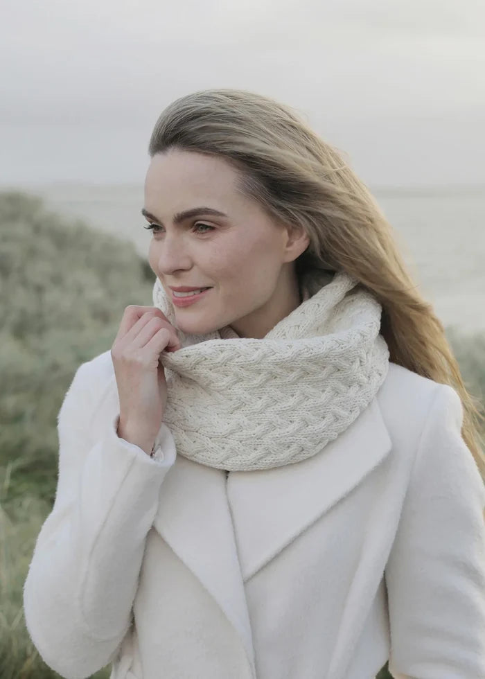 Aran Infinity Cable Scarf - 100% Supersoft Merino Wool