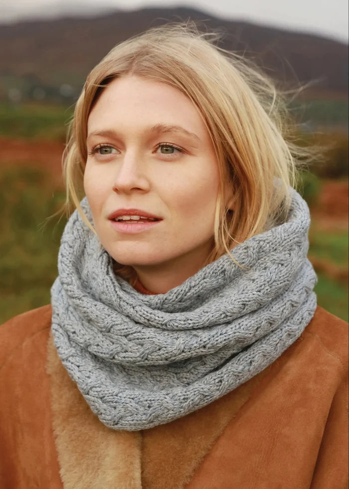 Aran Infinity Cable Scarf - 100% Supersoft Merino Wool