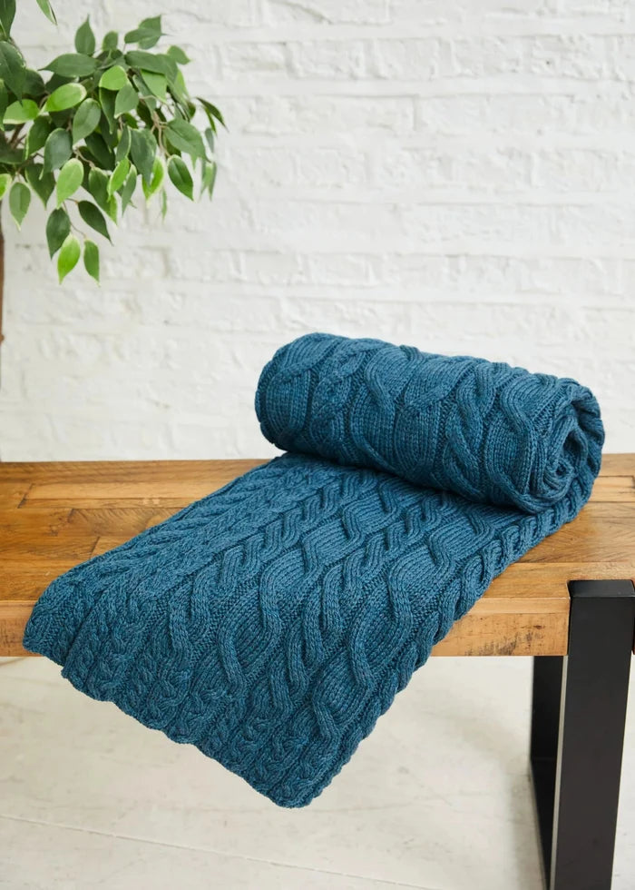 Aran Supersoft Blanket | Irish Sea