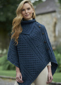 Aran Tipperary Cowl Neck Poncho – Mallard
