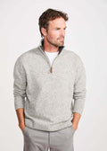 Aran Troyer Zip Sweater | Grey