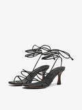 Aria Ankle Wrap Sandals (Black)