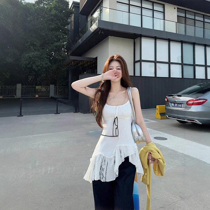 Asymmetrical Patchwork Korean Top - Fashionnsio
