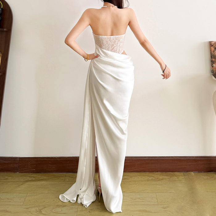 Asymmetrical Slit Long Dress - Fashionnsio