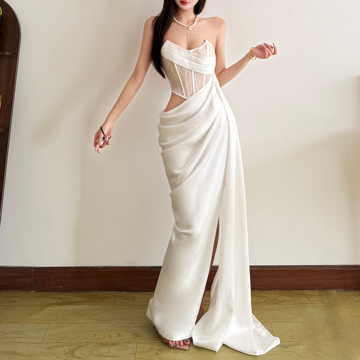 Asymmetrical Slit Long Dress - Fashionnsio