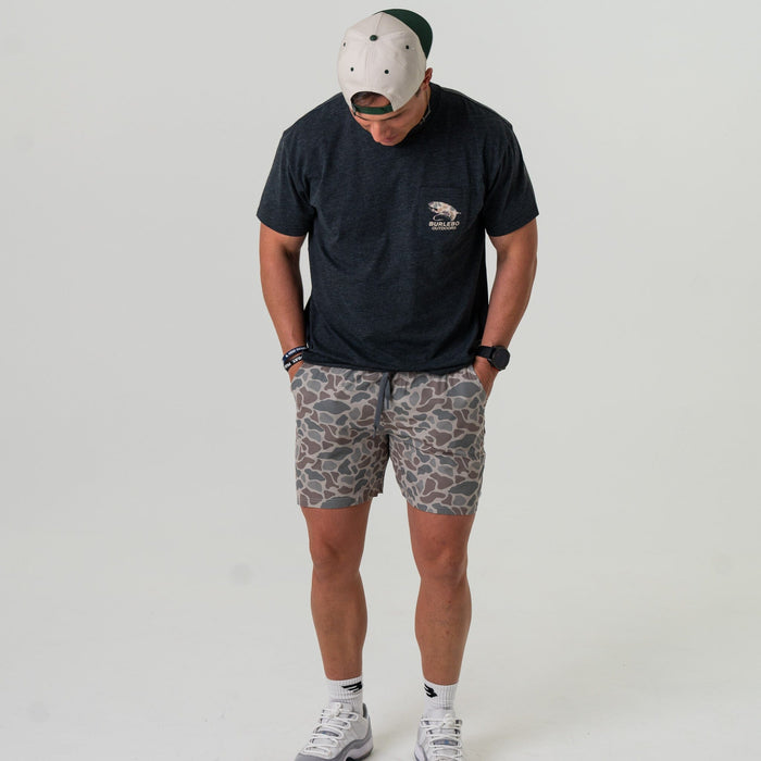 Athletic Short - Classic Deer Camo - Grey Liner