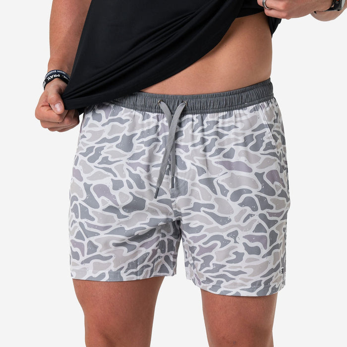 Athletic Short - White Camo - Grey Liner
