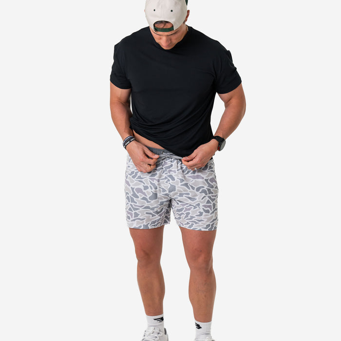 Athletic Short - White Camo - Grey Liner