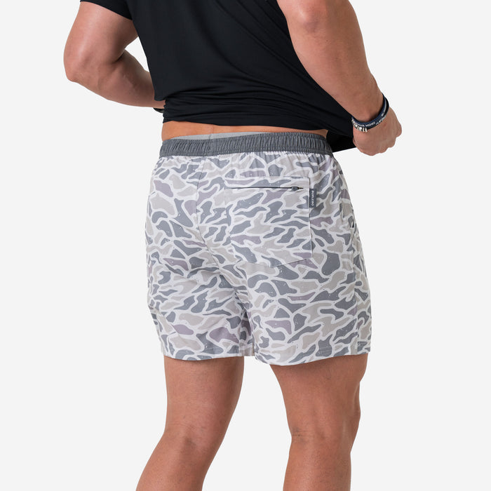 Athletic Short - White Camo - Grey Liner