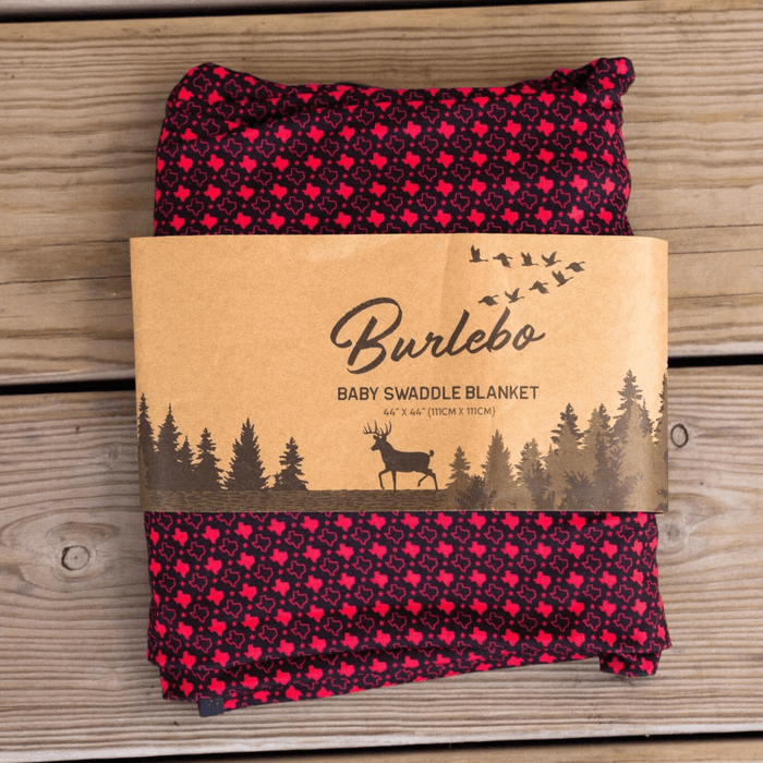 Baby Swaddle - Texas - Black & Red