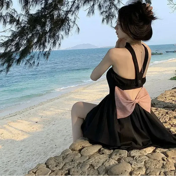 Bow Black Mini Dress fashionnsio