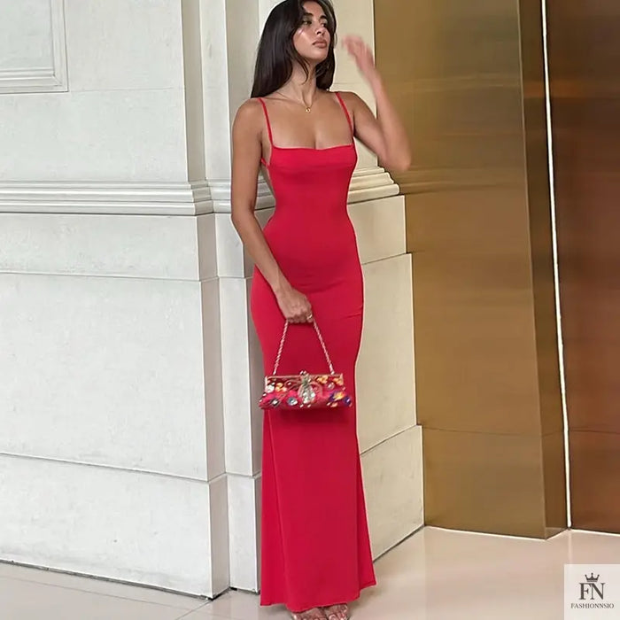 Backless Bodycon Long Dress - Fashionnsio