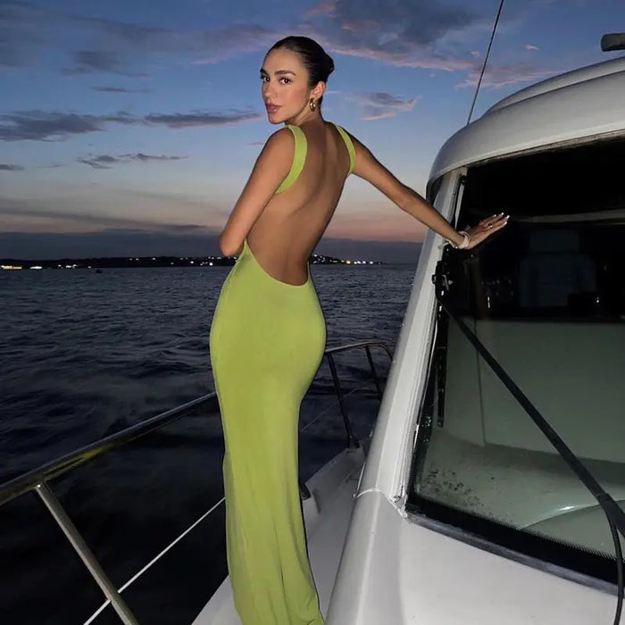 Backless Fishtail Long Dress fashionnsio