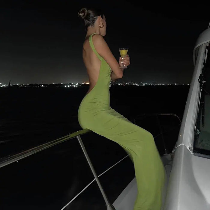 Backless Fishtail Long Dress fashionnsio