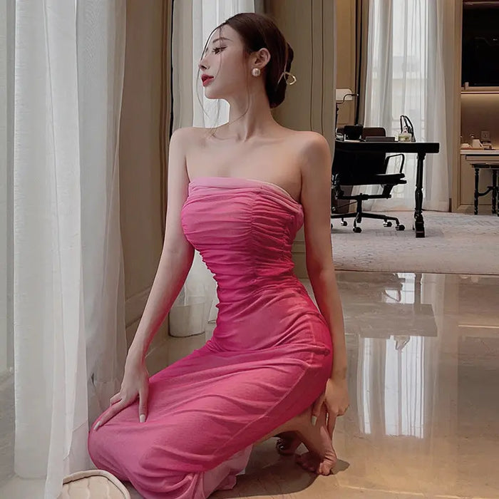 Pink Gradient Tube Dress fashionnsio