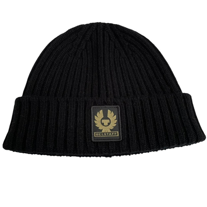 Belstaff Black Virgin Wool Watch Beanie Hat