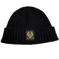 Belstaff Black Virgin Wool Watch Beanie Hat