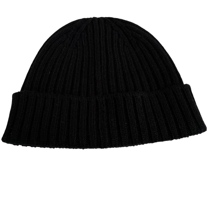 Belstaff Black Virgin Wool Watch Beanie Hat