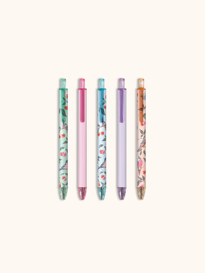 Birds in the Cherry Tree Soft-Touch Gel Pen Set
