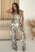 Blossom Paisley Print Trouser (Blue Paisley)