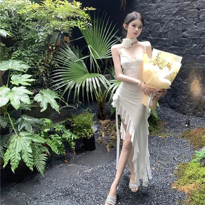 Flowers Ruffles Bodycon Dress fashionnsio