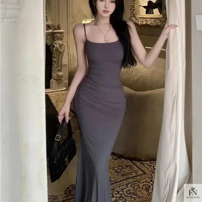 Bodycon Long Slim Fit Dress - Fashionnsio
