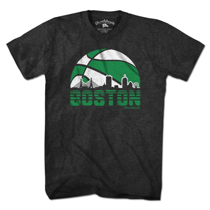 Boston Basketball Skyline T-Shirt | Charcoal / Long Sleeve / 3XL