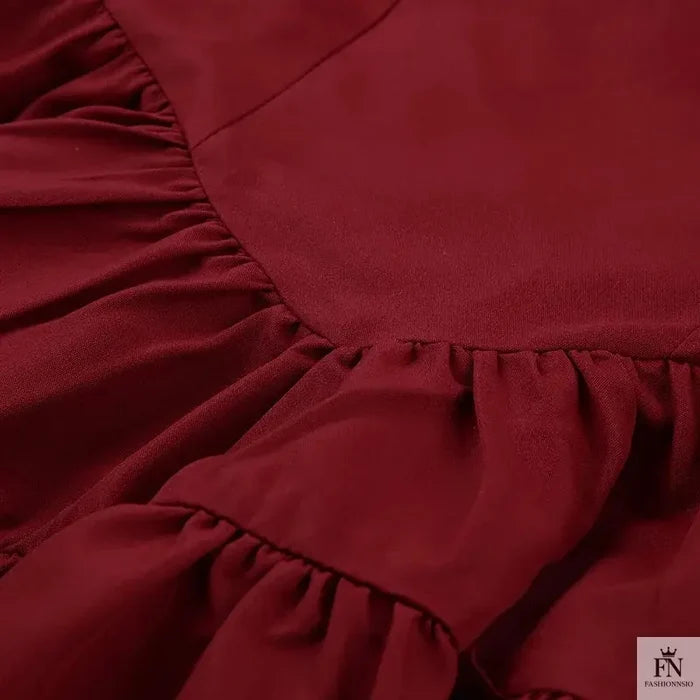 Bow Halter Ruffle Mini Dress - Fashionnsio