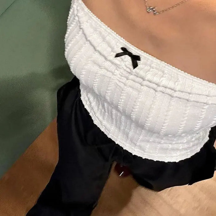 Bow Knitted Tube Top fashionnsio