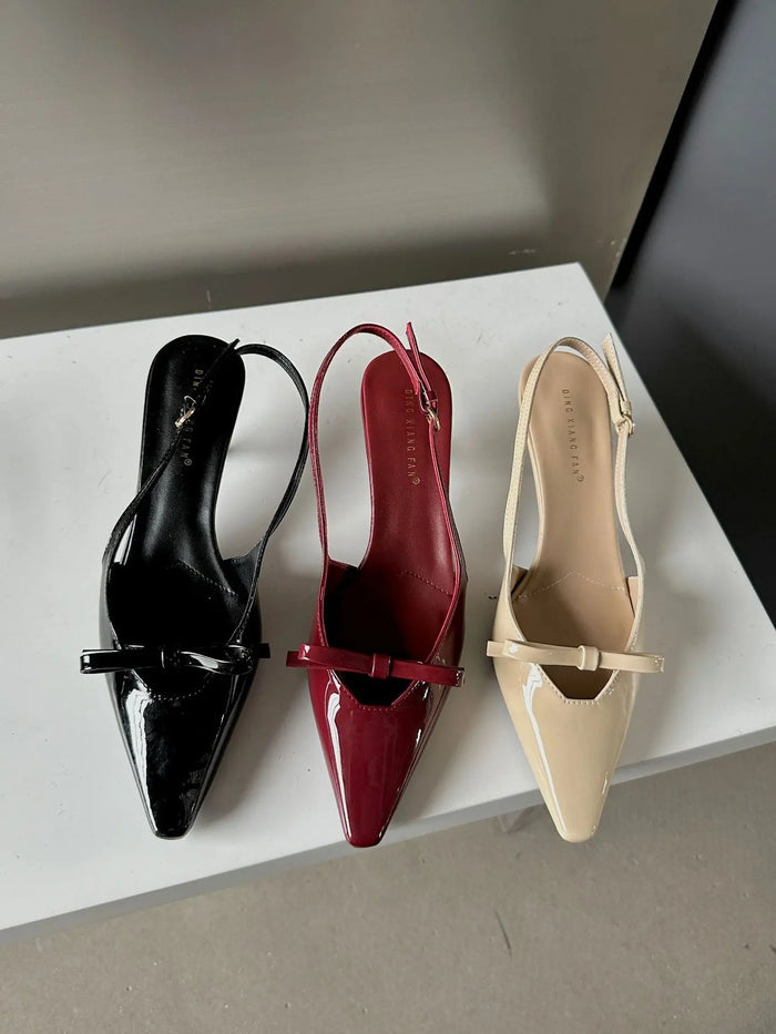 Bow Knot Buckle Pointed Heels fashionnsio