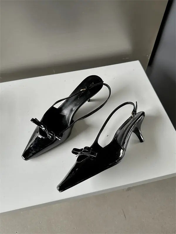 Bow Knot Buckle Pointed Heels fashionnsio