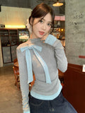 Bow Knot Long Sleeve Top - Fashionnsio