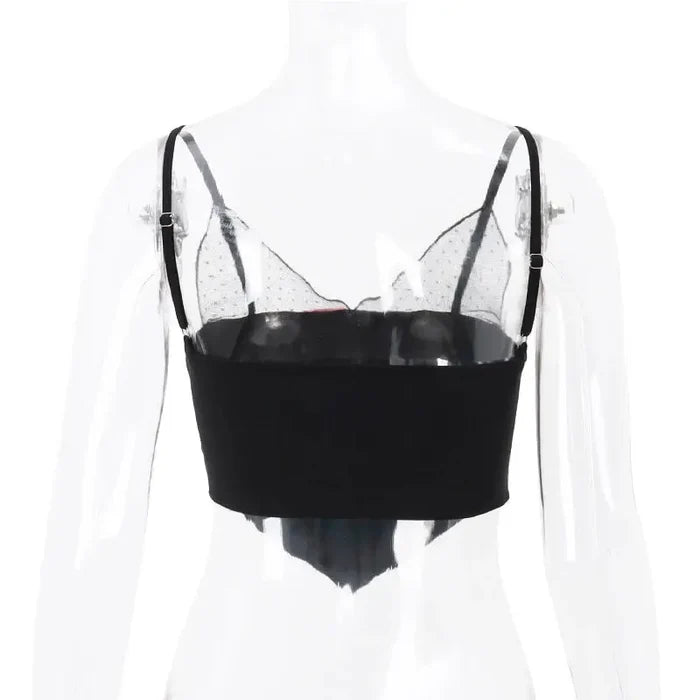 Bow Mesh Tank Top fashionnsio