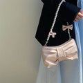 Pearl Bow Shoulder Bags fashionnsio