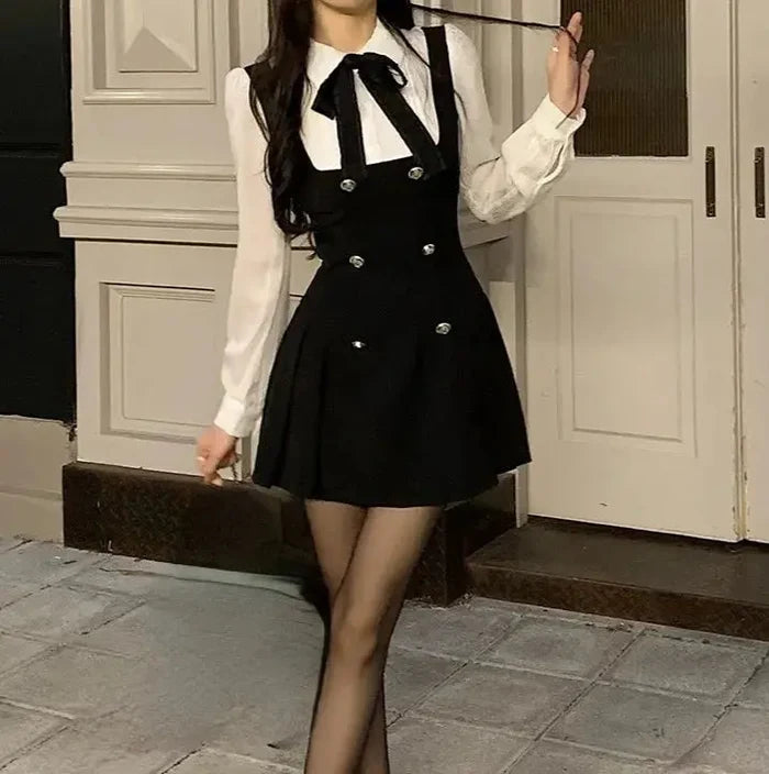 Bow Korean Two Piece Dress fashionnsio