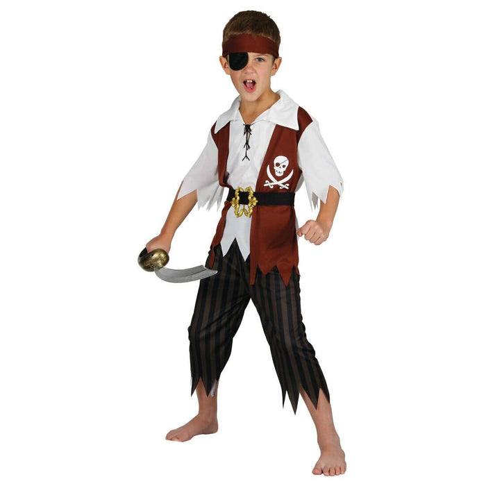 Boys Cutthroat Pirate Fancy Dress Halloween Costume L (8-10 years)