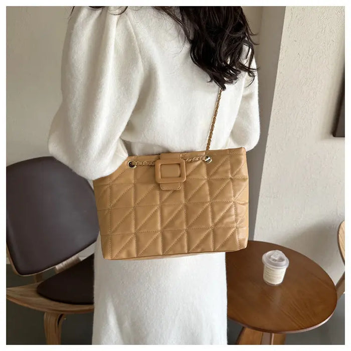 Buckle Chain Large Tote Bags fashionnsio