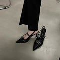 Buckle Strap Pointed Heels fashionnsio