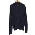 Burberry Brit Navy Blue 1/4 Zip Cotton Sweatshirt Jumper