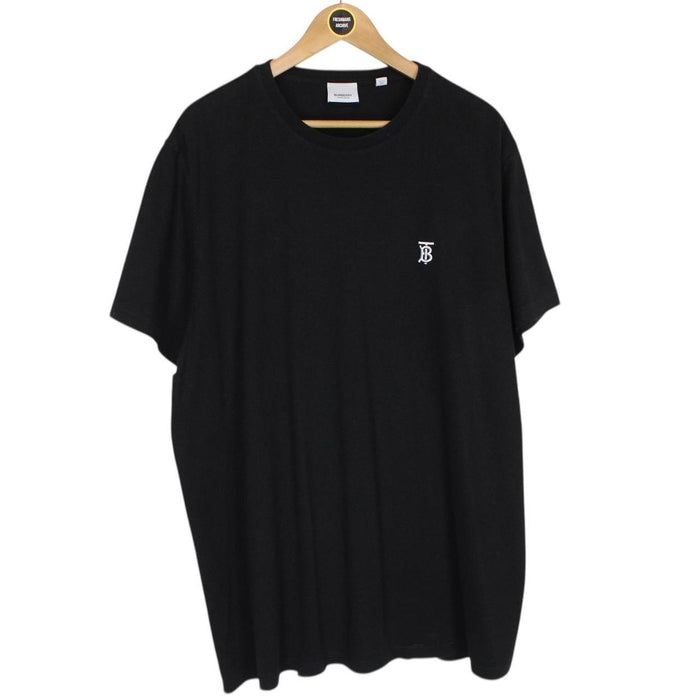 Burberry Monogram Motif Black and White Cotton Short Sleeve T-Shirt