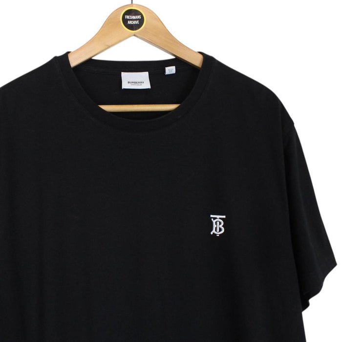 Burberry Monogram Motif Black and White Cotton Short Sleeve T-Shirt