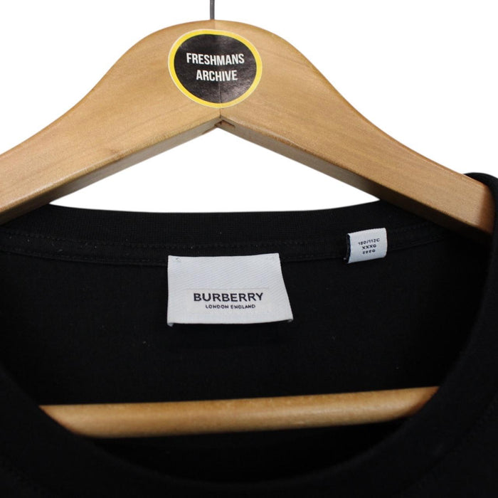 Burberry Monogram Motif Black and White Cotton Short Sleeve T-Shirt