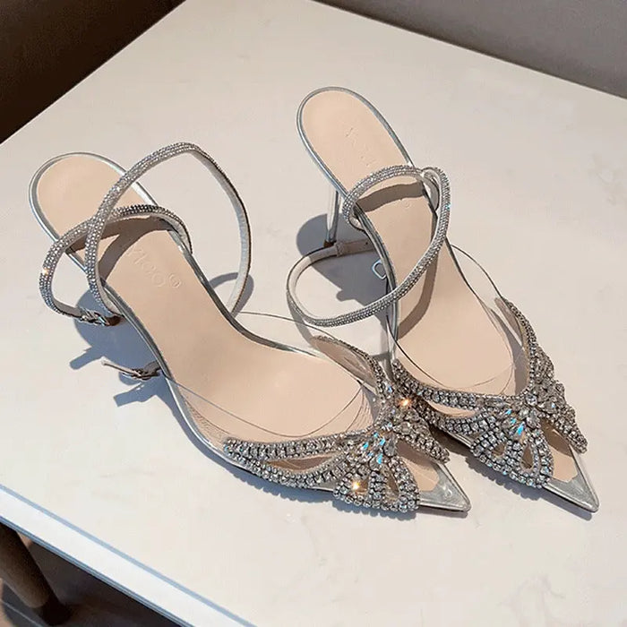 Butterfly Rhinestone Heels fashionnsio