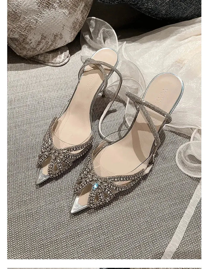 Butterfly Rhinestone Heels fashionnsio