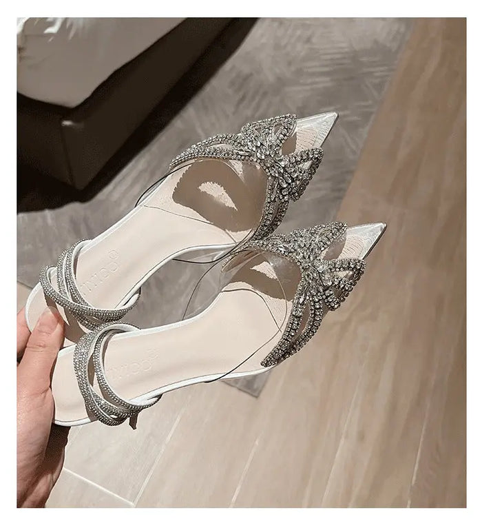 Butterfly Rhinestone Heels fashionnsio